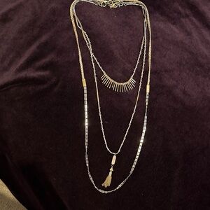 Stella & Dot Elegant Gold and Silver Layered Necklace